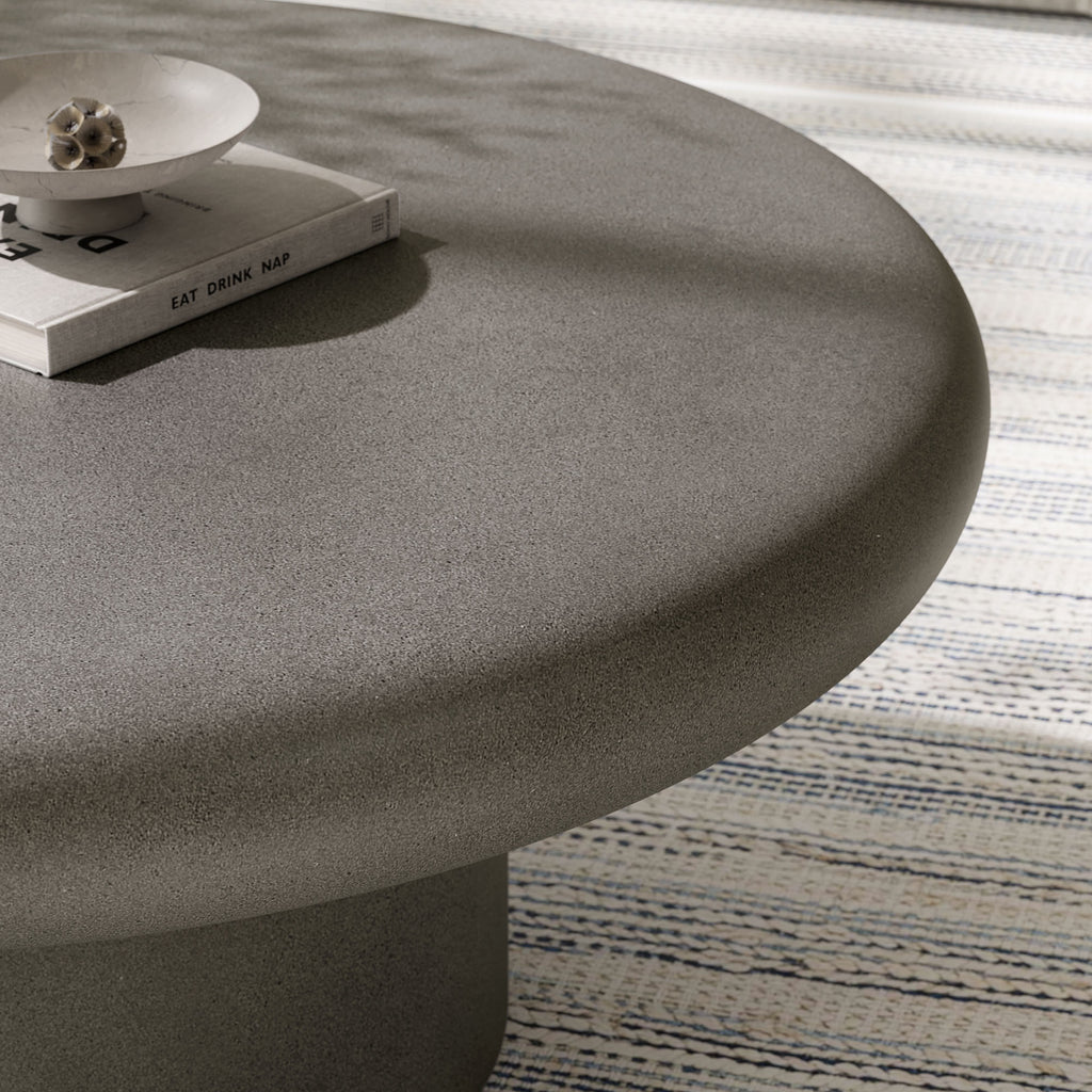 Argos Indoor - Outdoor Patio Concrete Round Coffee Table - Gray