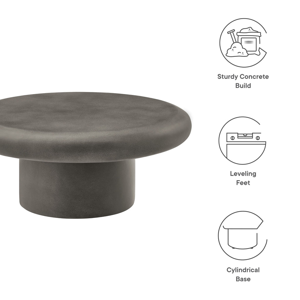 Argos Indoor - Outdoor Patio Concrete Round Coffee Table - Gray
