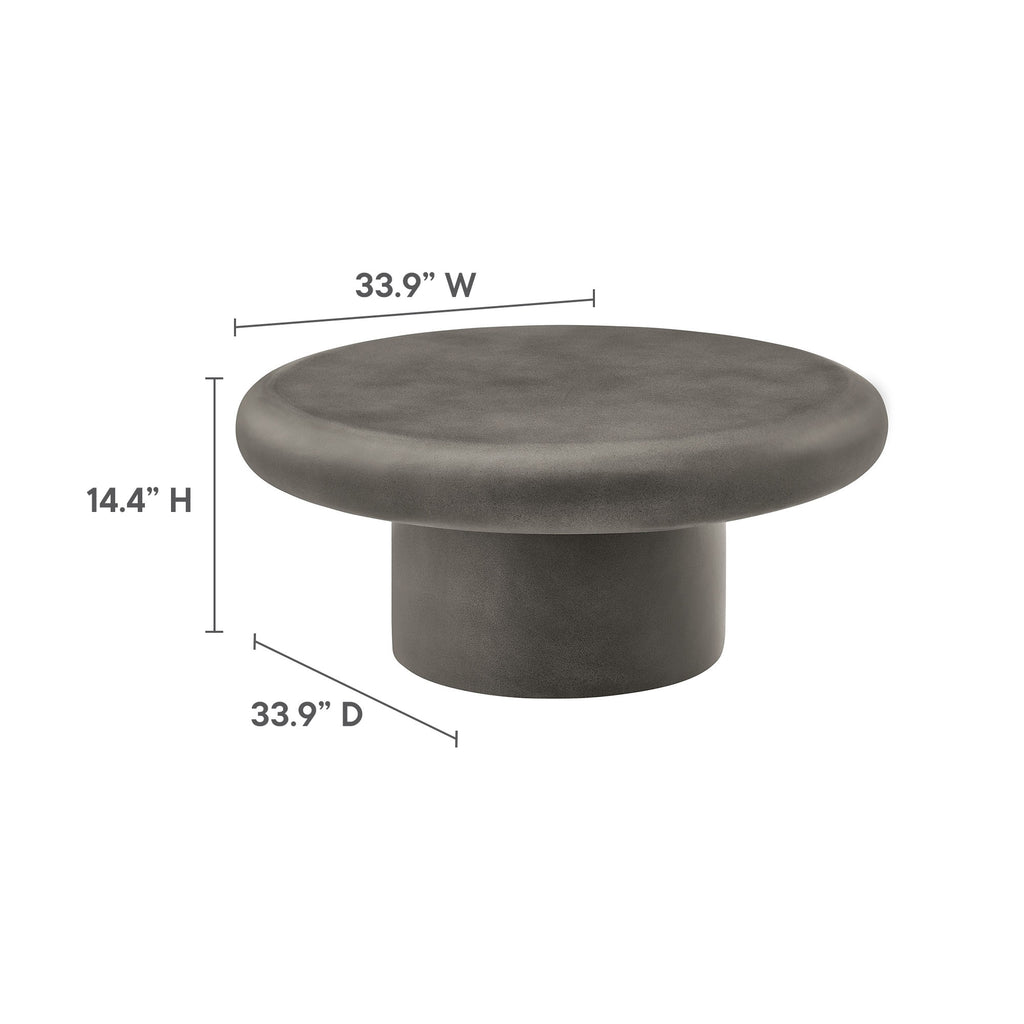 Argos Indoor - Outdoor Patio Concrete Round Coffee Table - Gray