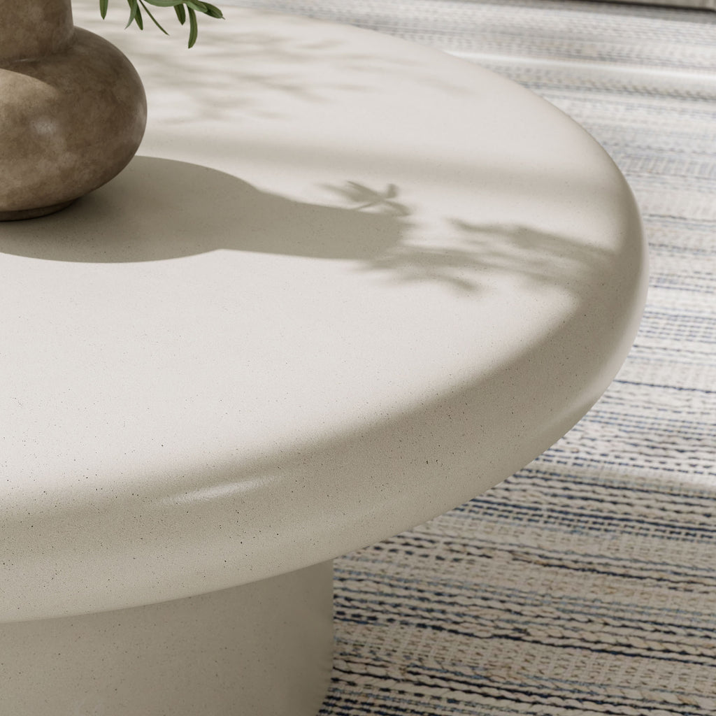 Argos Indoor - Outdoor Patio Concrete Round Coffee Table - White