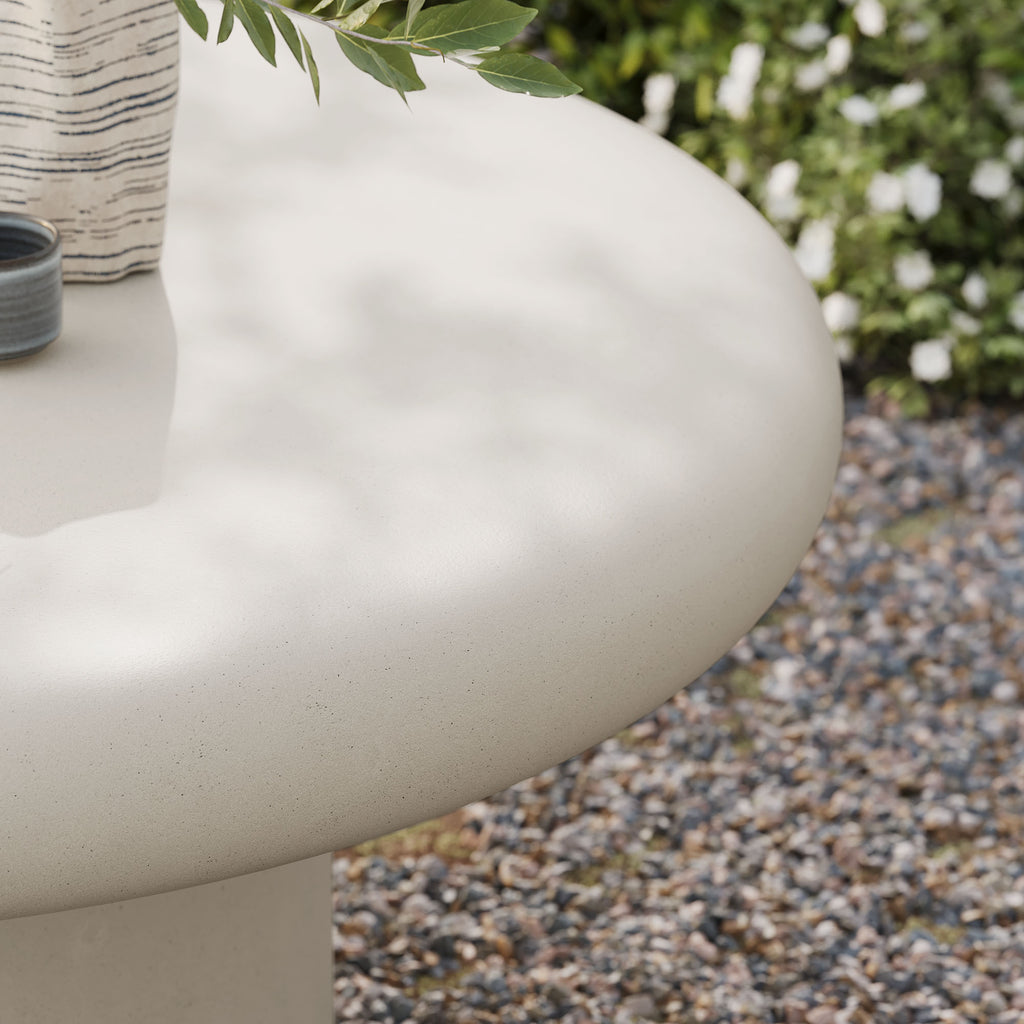 Argos Indoor - Outdoor Patio Concrete Round Coffee Table - White