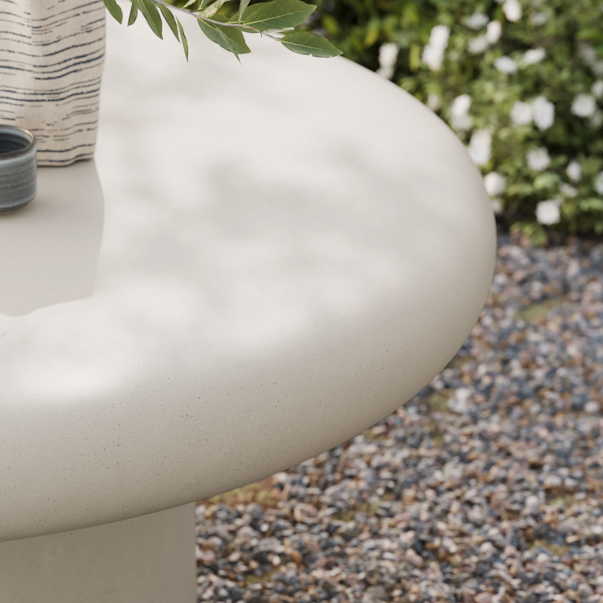 Argos Indoor - Outdoor Patio Concrete Round Coffee Table - White