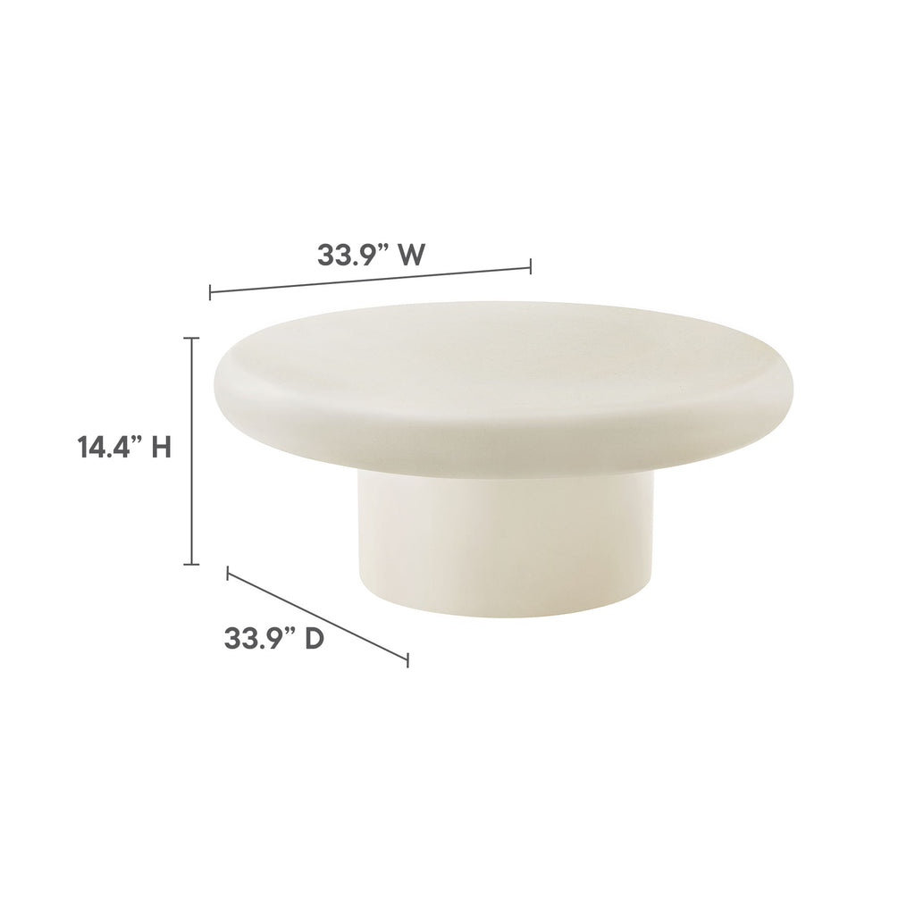 Argos Indoor - Outdoor Patio Concrete Round Coffee Table - White