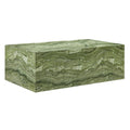 Jordana Square Plinth Indoor - Outdoor Patio Concrete Coffee Table - Green Marble