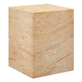 Jordana Square Plinth Indoor - Outdoor Patio Concrete Side Table - Travertine