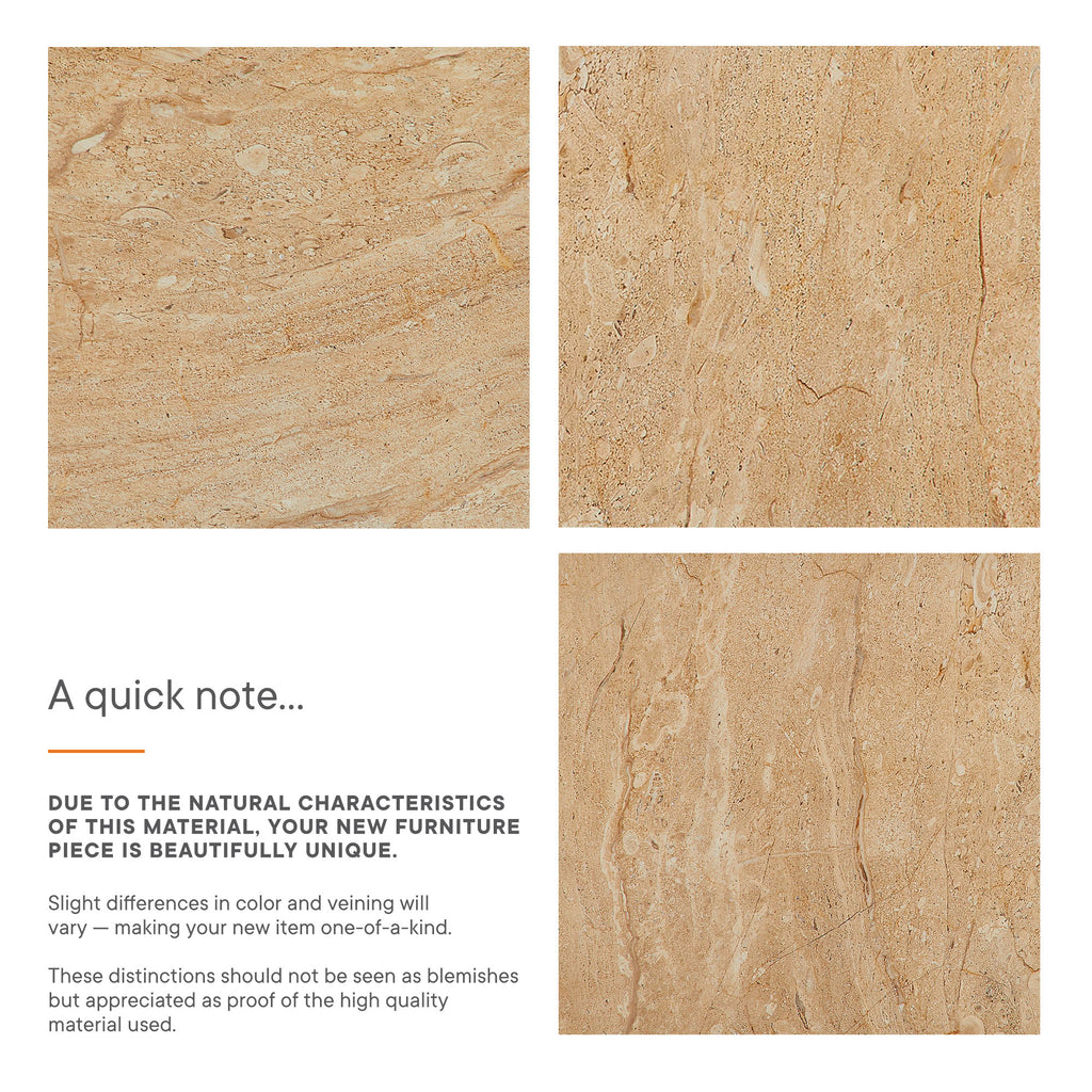 Jordana Square Plinth Indoor - Outdoor Patio Concrete Side Table - Travertine