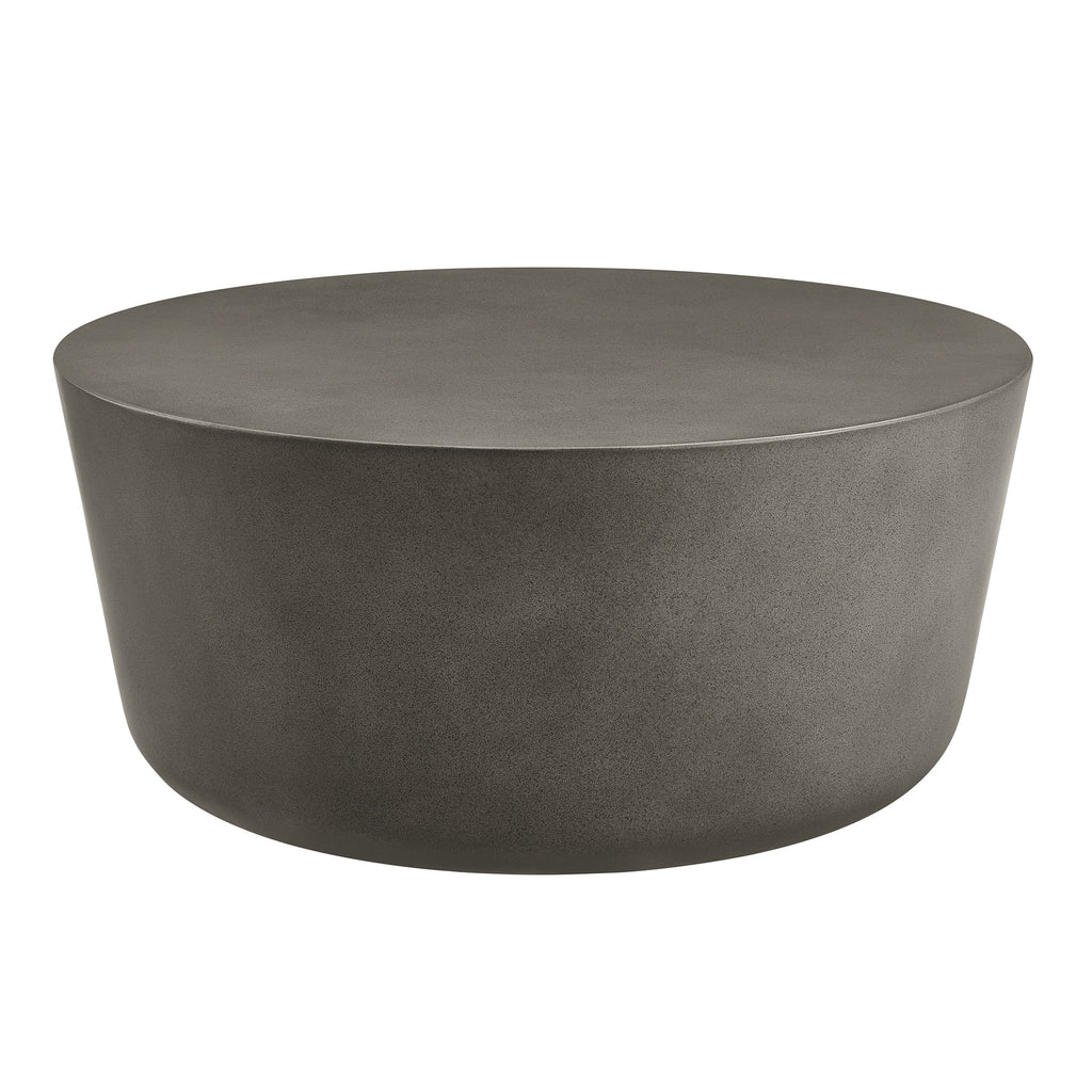 Brion Round Indoor - Outdoor Patio Concrete Coffee Table - Gray