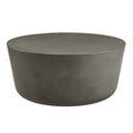 Brion Round Indoor - Outdoor Patio Concrete Coffee Table - Gray