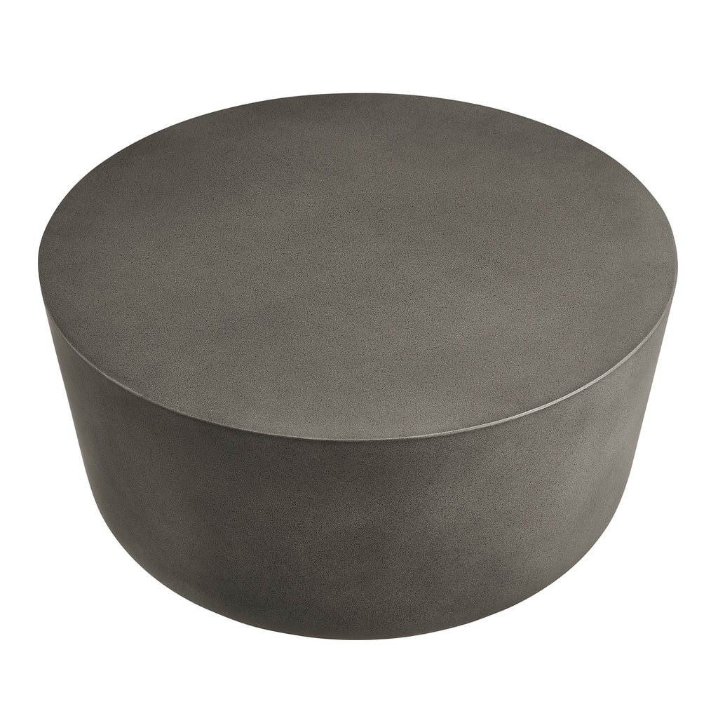Brion Round Indoor - Outdoor Patio Concrete Coffee Table - Gray