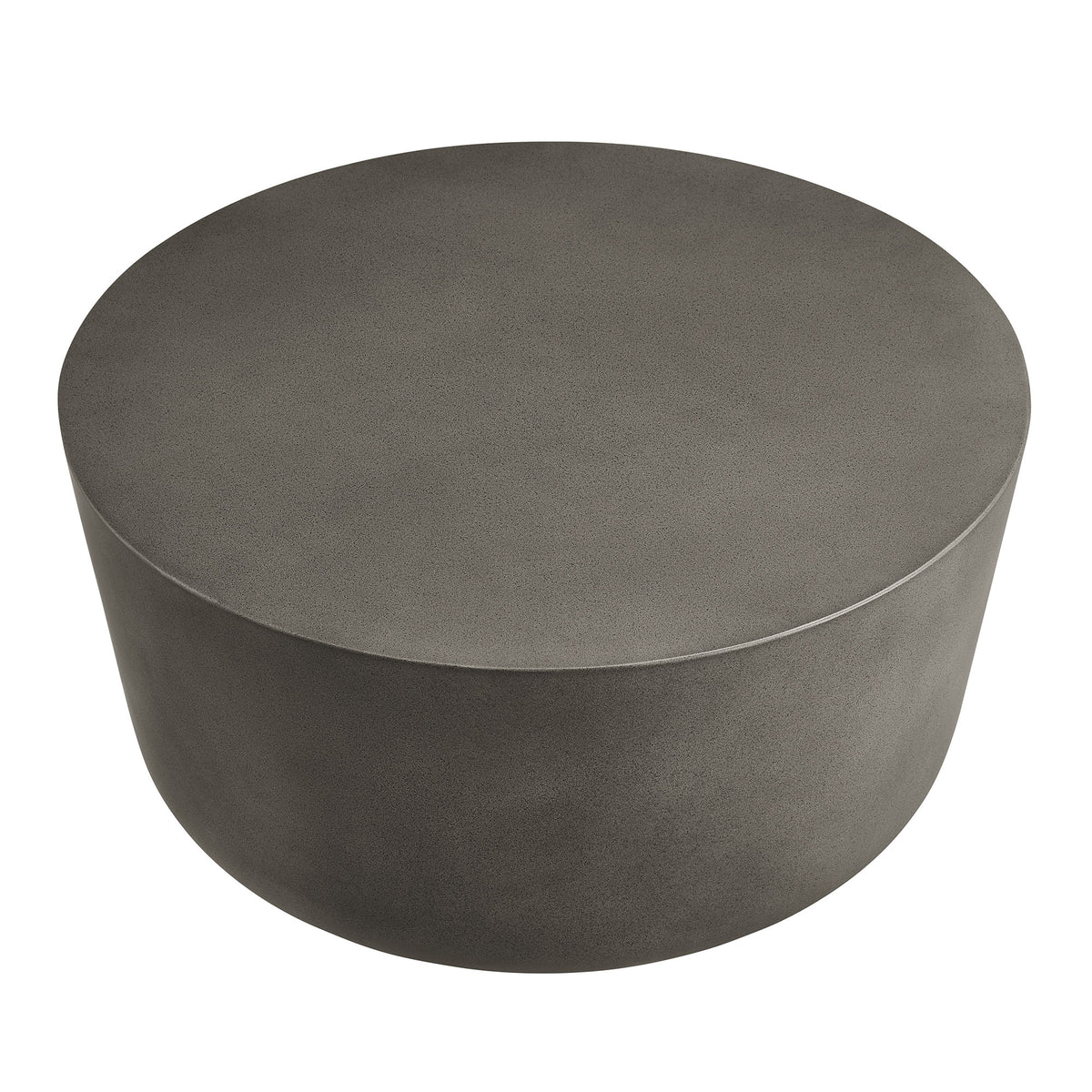 Brion Round Indoor - Outdoor Patio Concrete Coffee Table - Gray