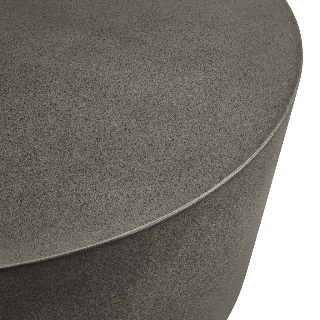Brion Round Indoor - Outdoor Patio Concrete Coffee Table - Gray