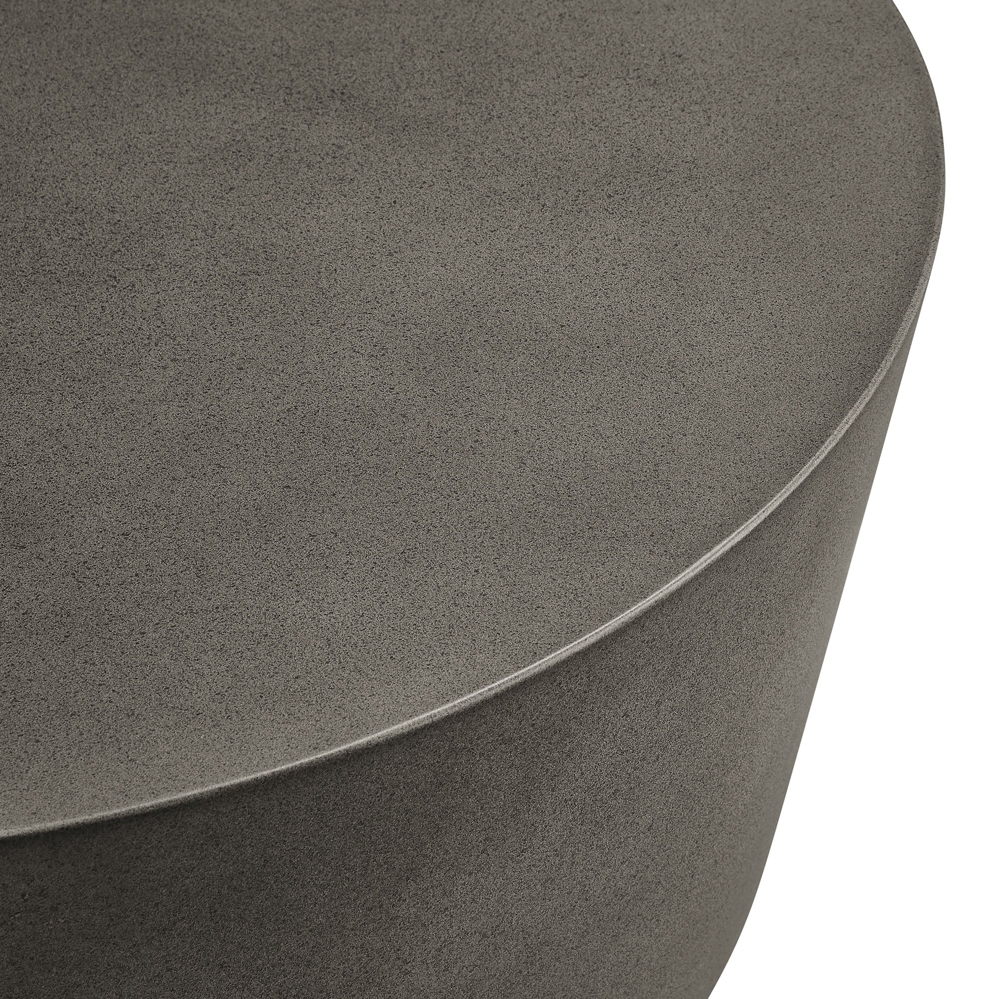 Brion Round Indoor - Outdoor Patio Concrete Coffee Table - Gray