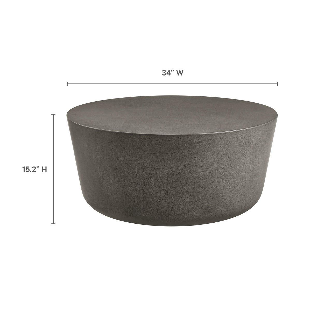 Brion Round Indoor - Outdoor Patio Concrete Coffee Table - Gray