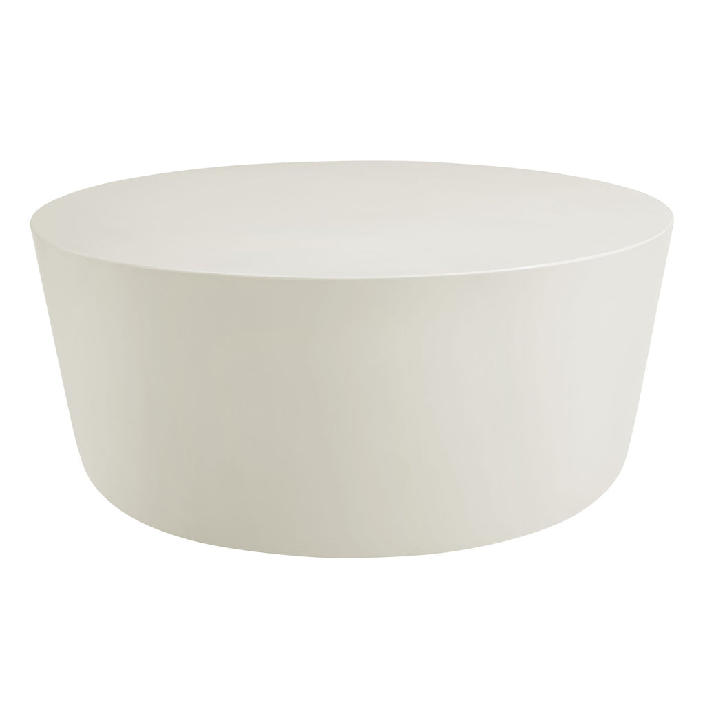 Brion Round Indoor - Outdoor Patio Concrete Coffee Table - White