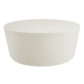Brion Round Indoor - Outdoor Patio Concrete Coffee Table - White