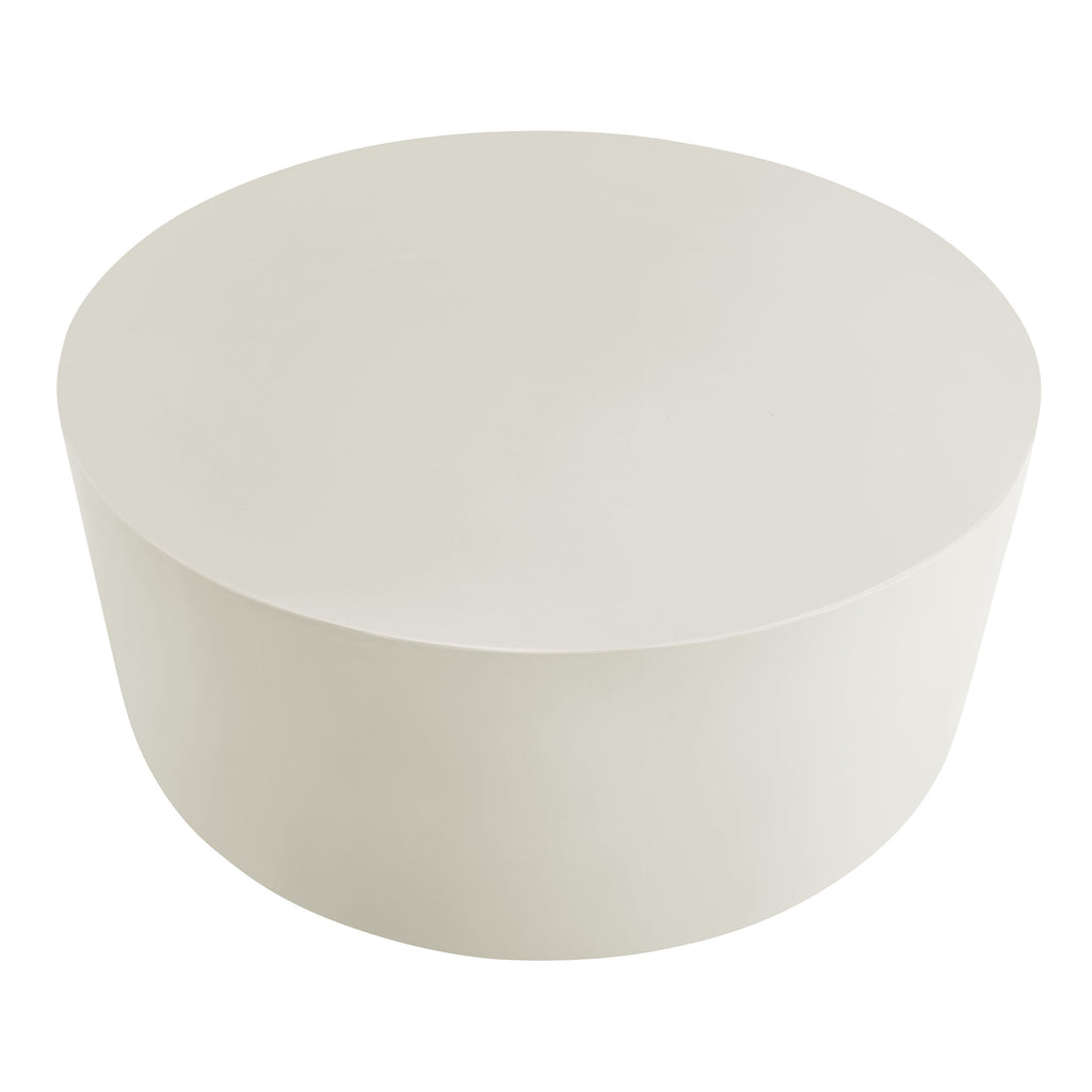 Brion Round Indoor - Outdoor Patio Concrete Coffee Table - White