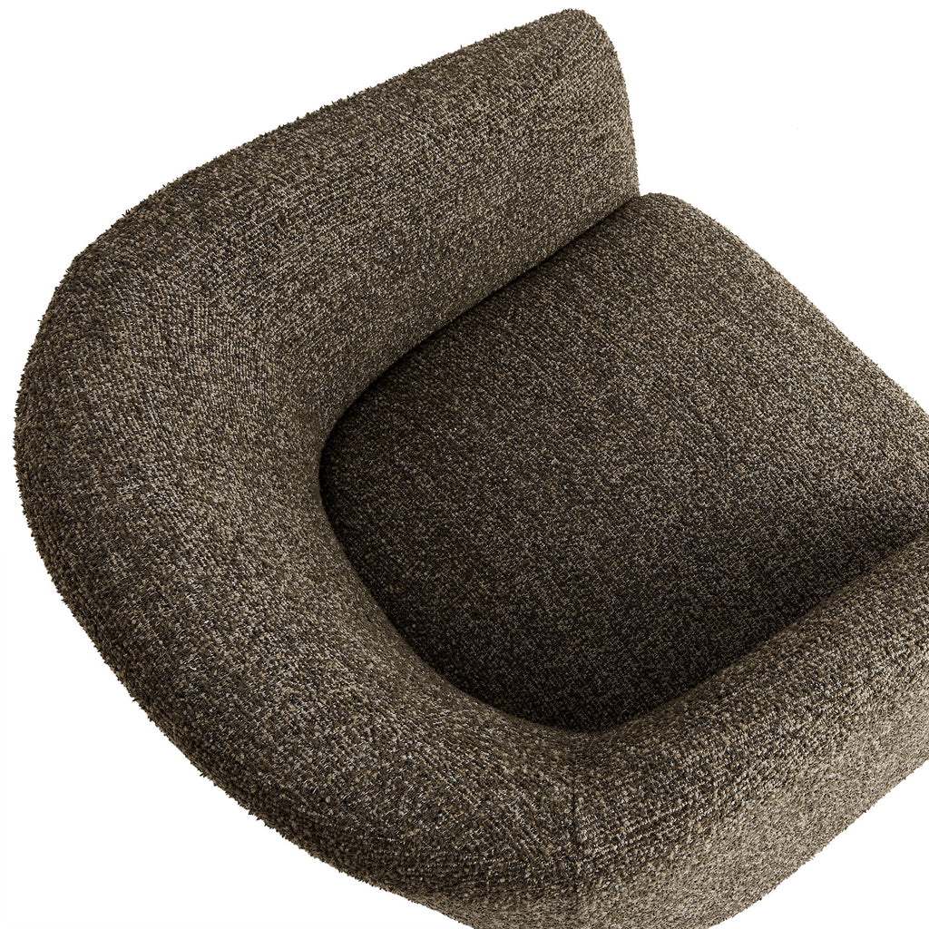 Muse Boucle Fabric Barrel Accent Chair - Antique