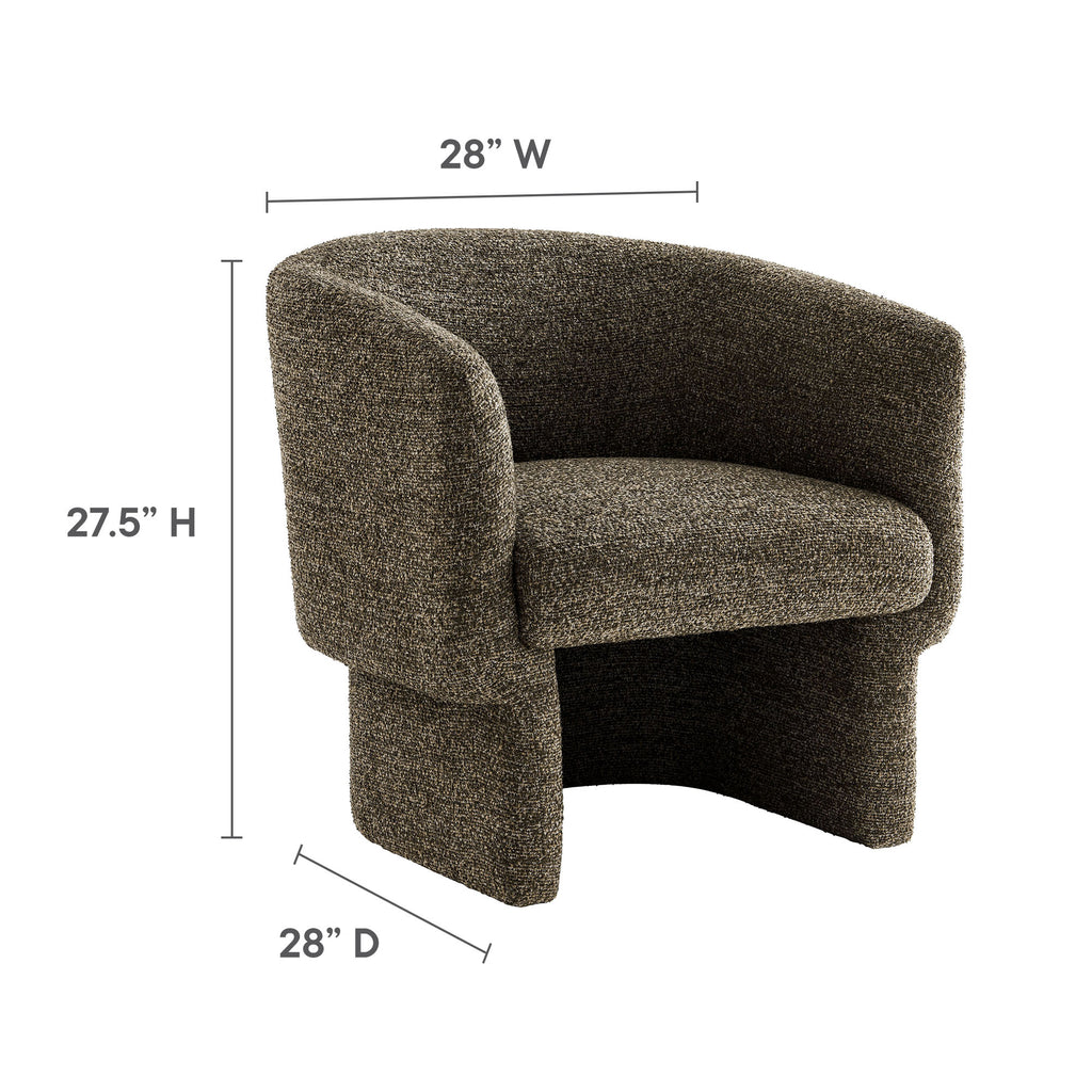 Muse Boucle Fabric Barrel Accent Chair - Antique