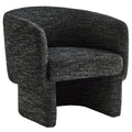 Muse Boucle Fabric Barrel Accent Chair - Charcoal
