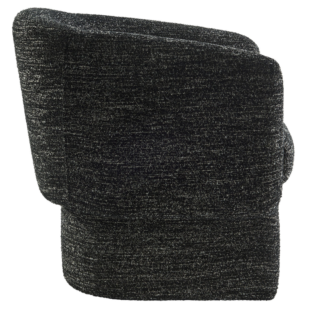 Muse Boucle Fabric Barrel Accent Chair - Charcoal