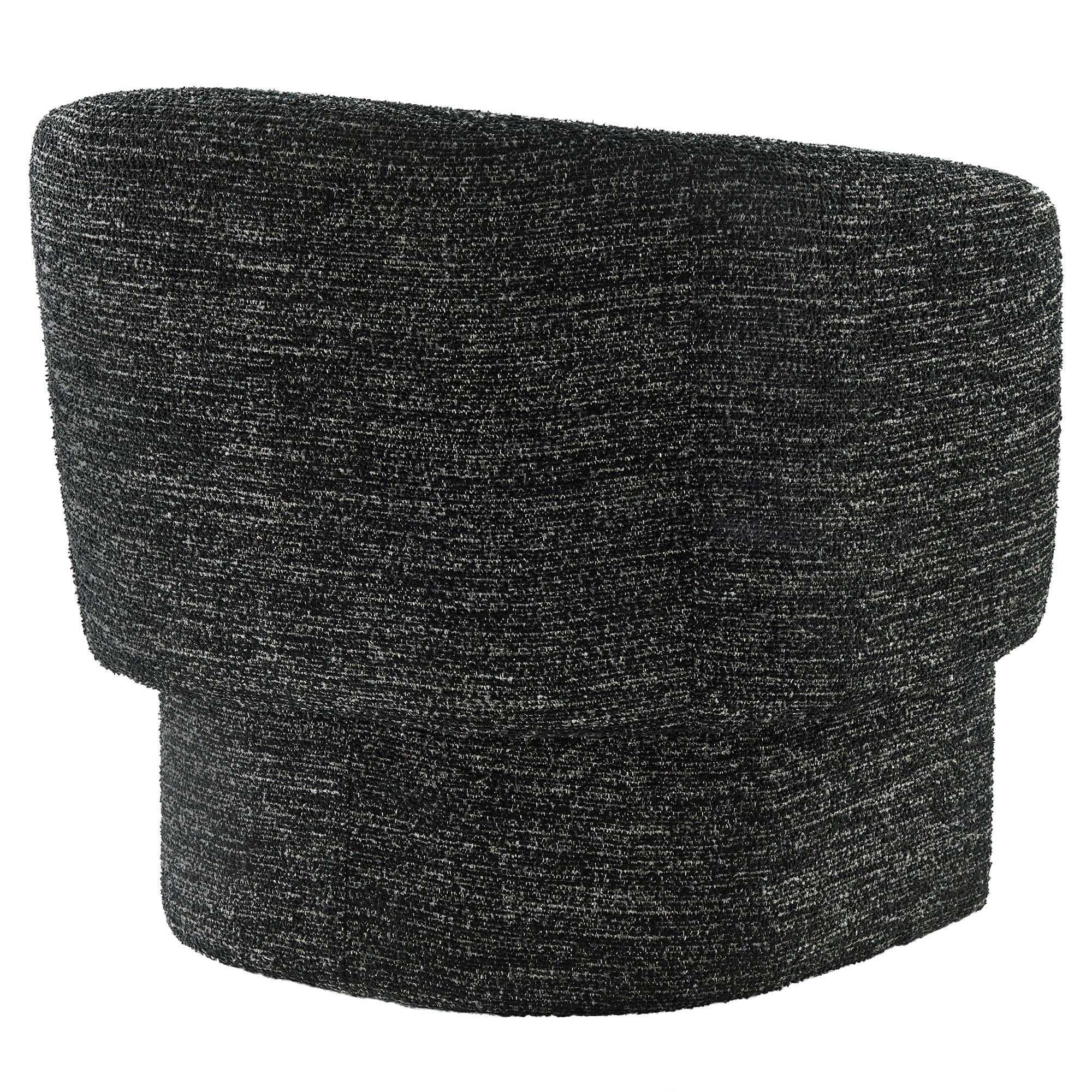 Muse Boucle Fabric Barrel Accent Chair - Charcoal
