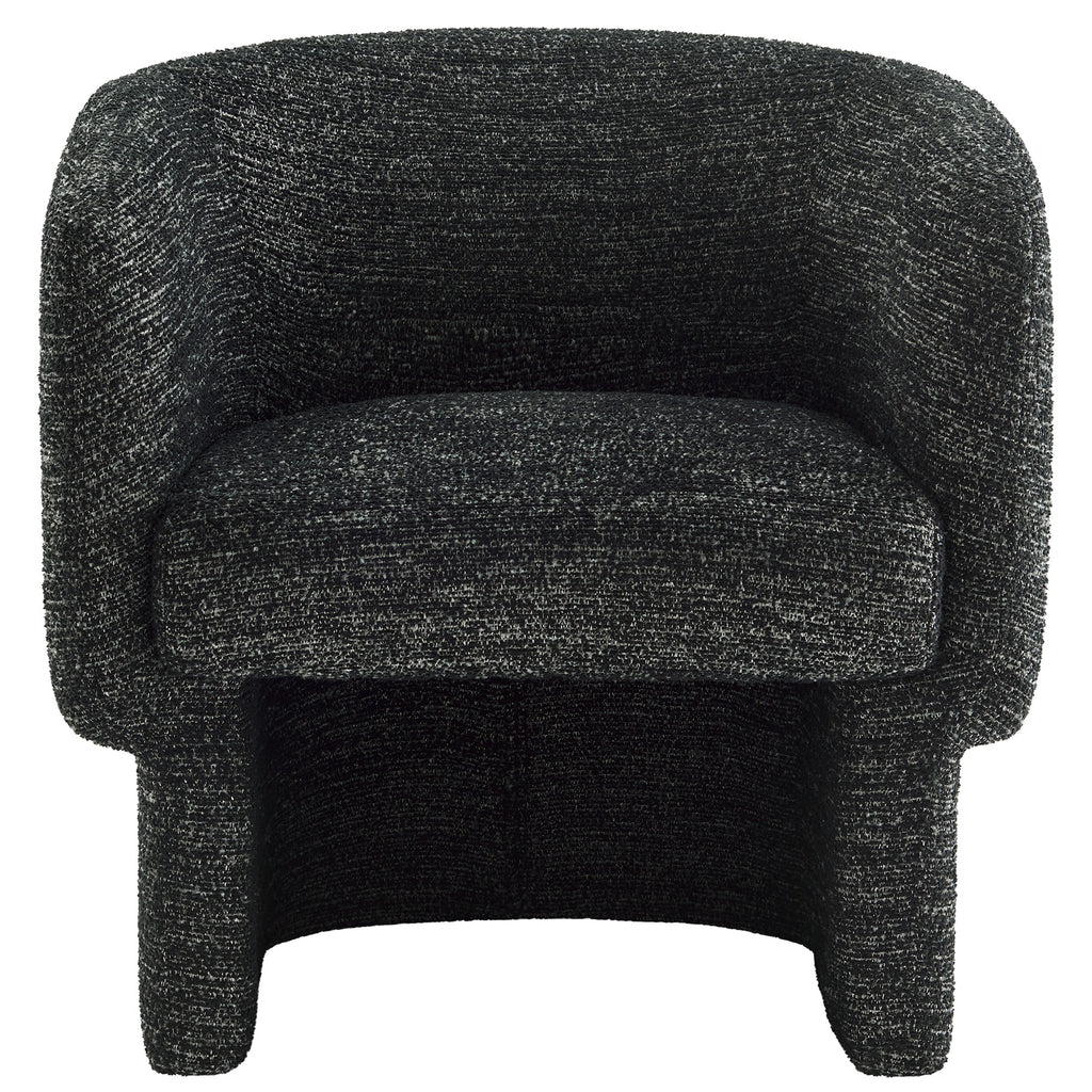 Muse Boucle Fabric Barrel Accent Chair - Charcoal