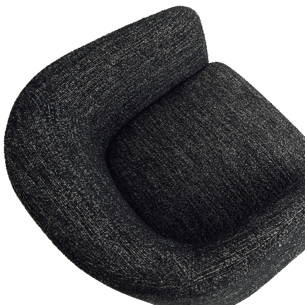 Muse Boucle Fabric Barrel Accent Chair - Charcoal