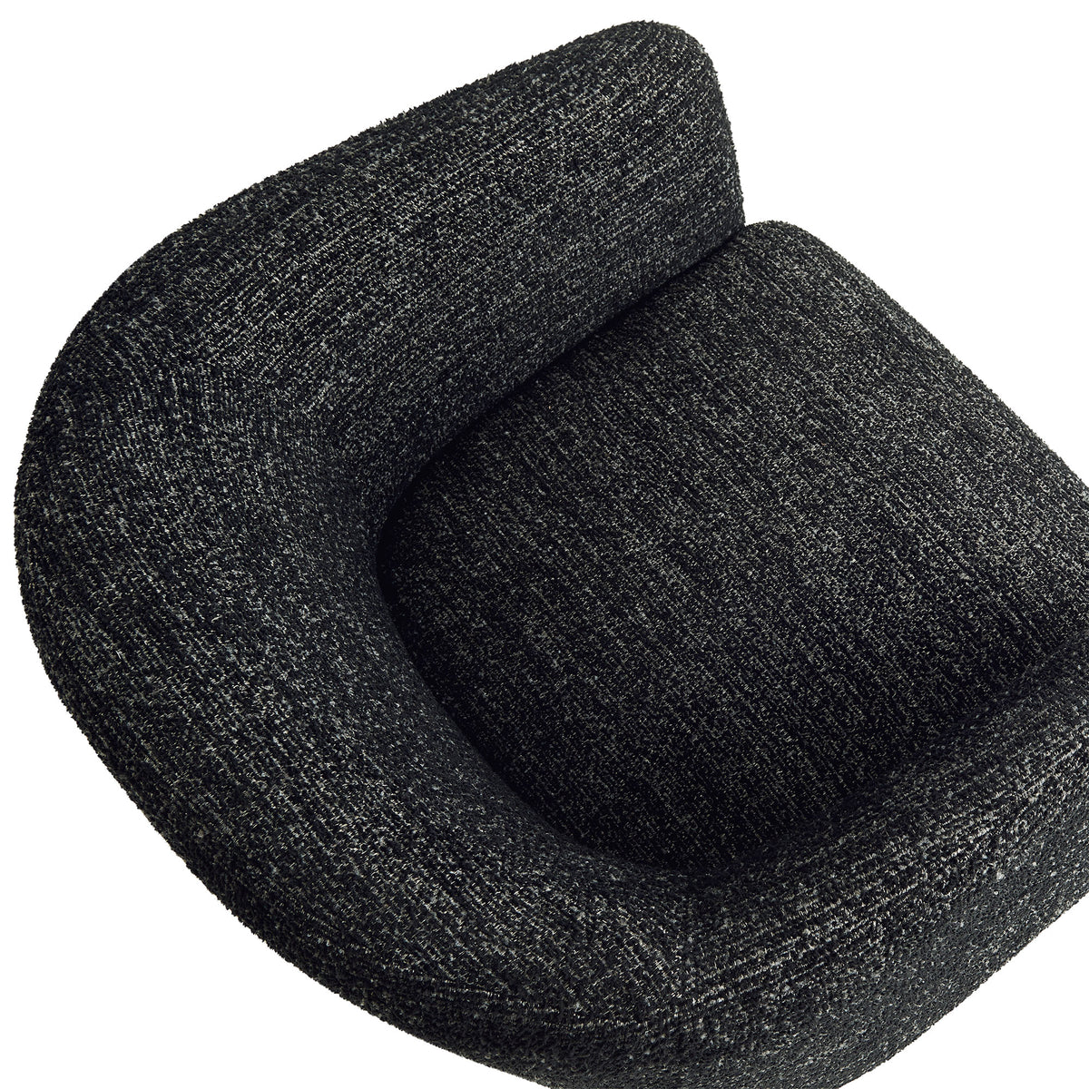 Muse Boucle Fabric Barrel Accent Chair - Charcoal