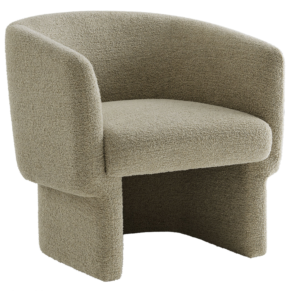 Muse Boucle Fabric Barrel Accent Chair - Cork
