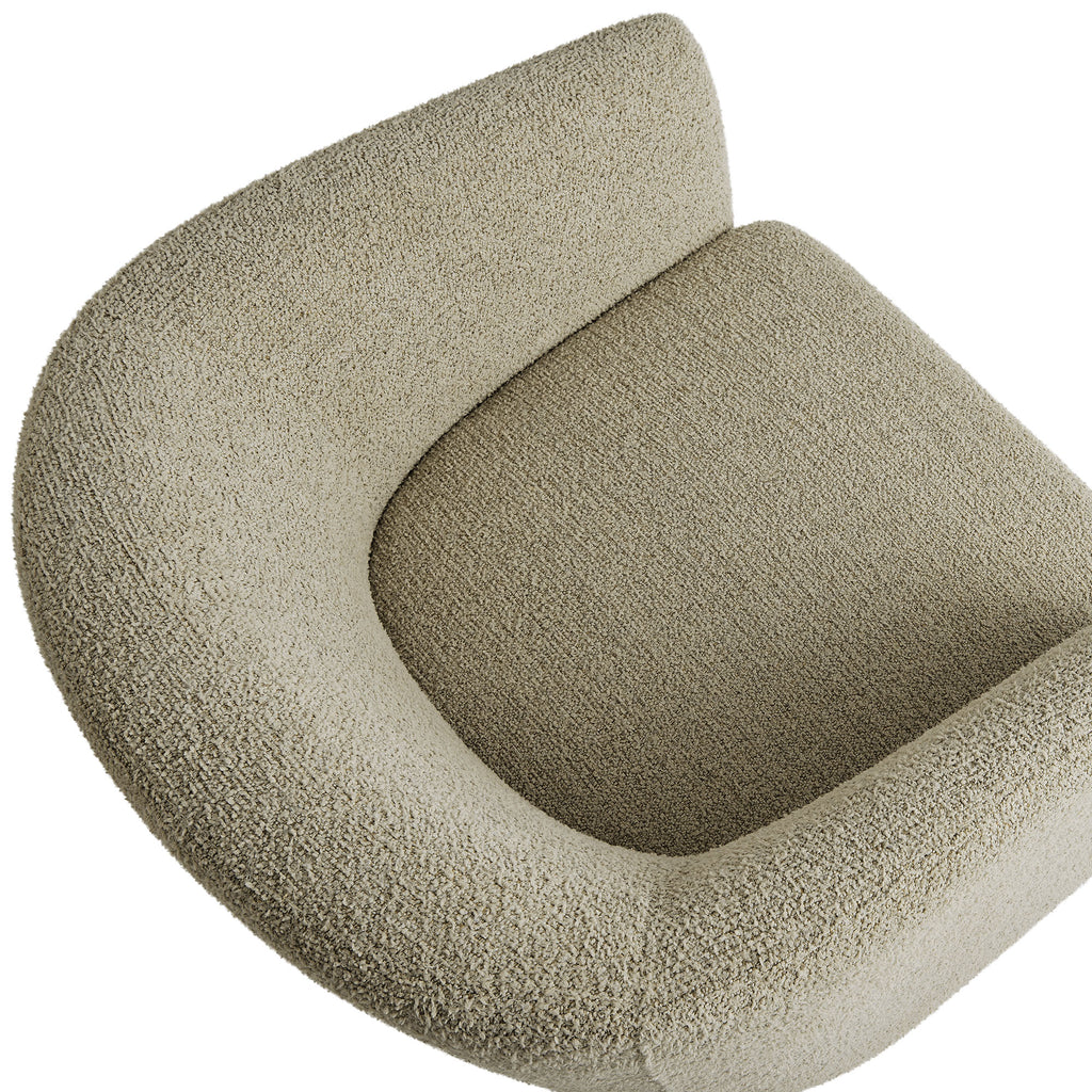 Muse Boucle Fabric Barrel Accent Chair - Cork