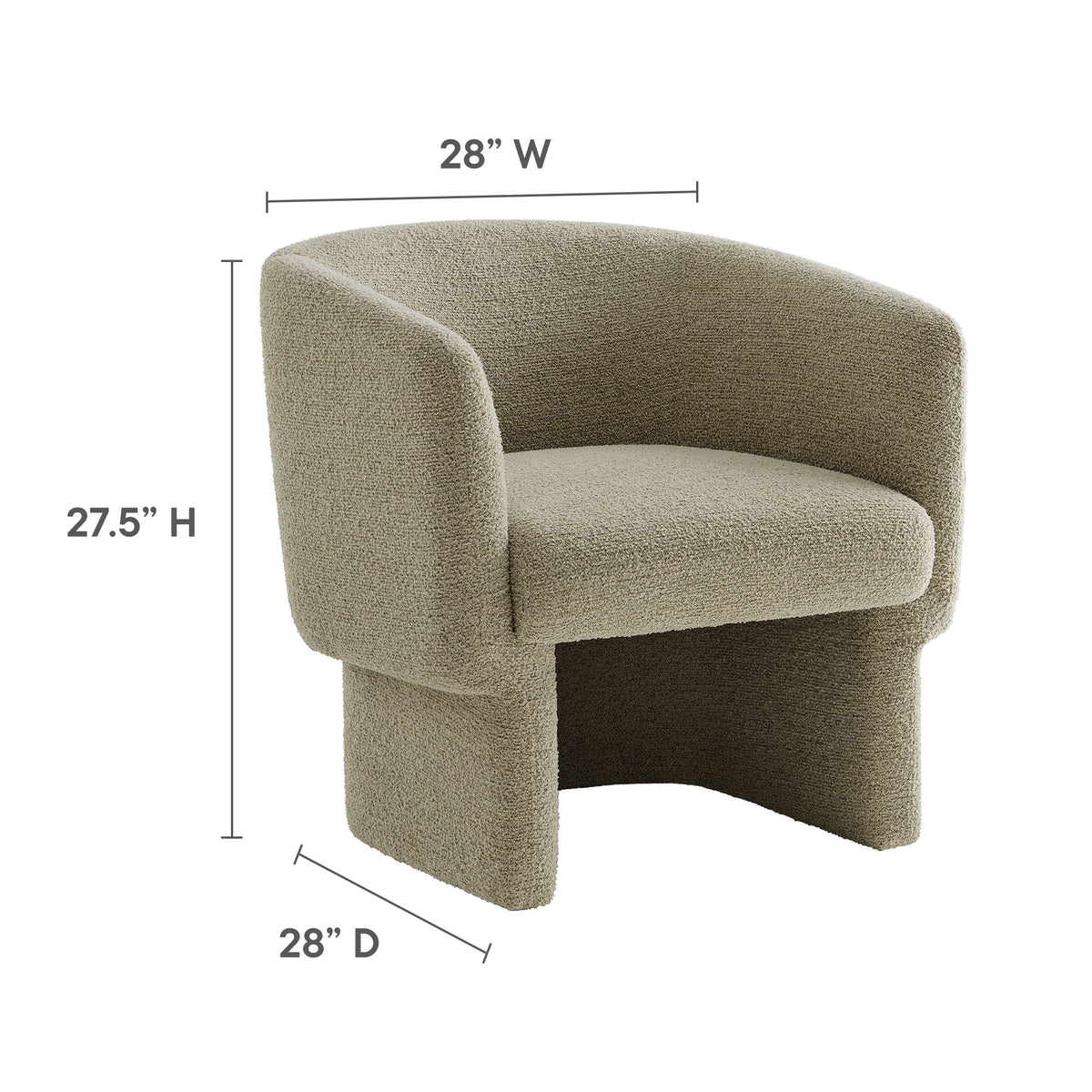 Muse Boucle Fabric Barrel Accent Chair - Cork