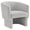 Muse Boucle Fabric Barrel Accent Chair - Newsprint