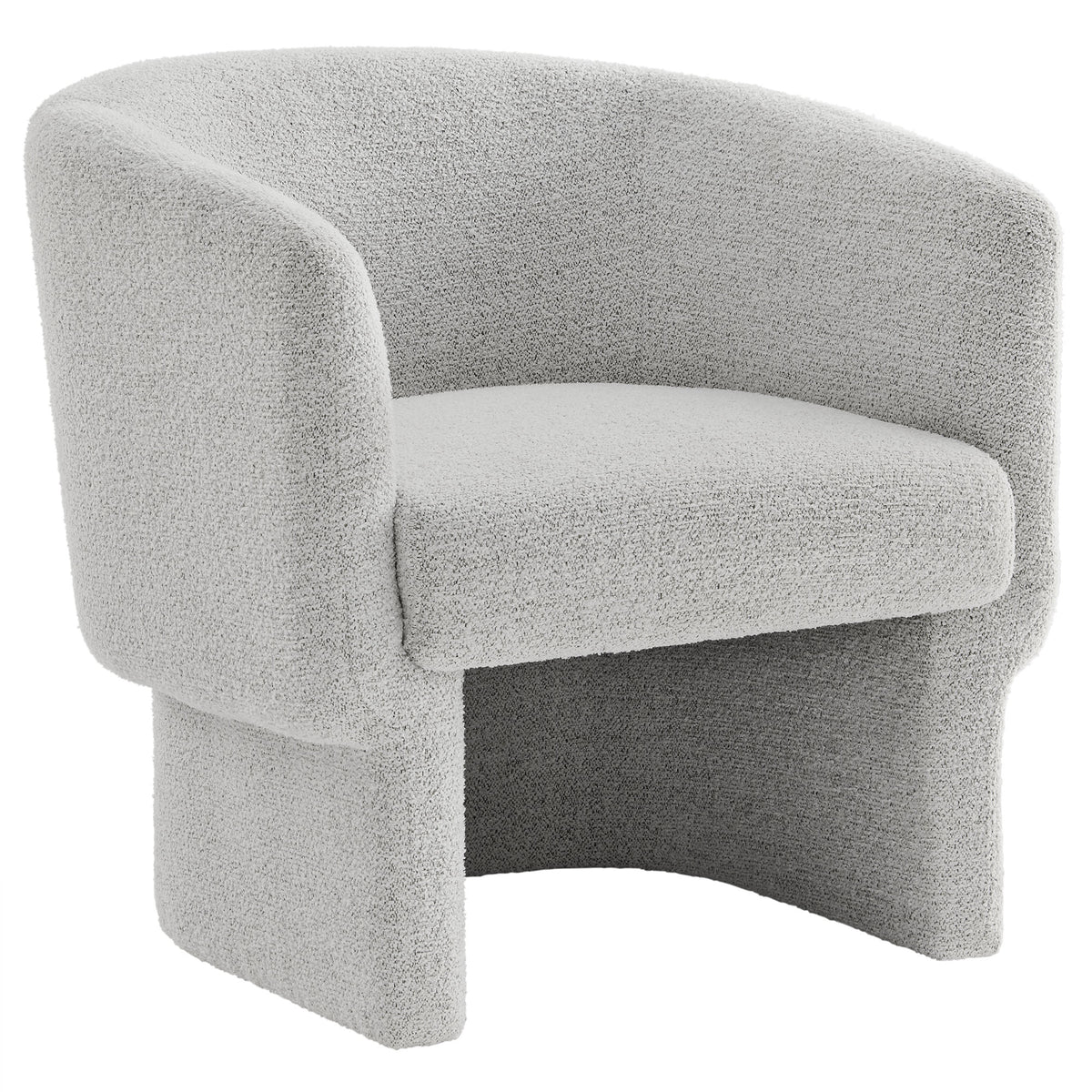 Muse Boucle Fabric Barrel Accent Chair - Newsprint