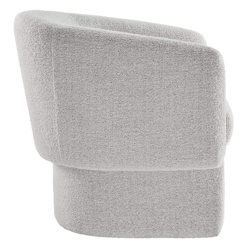 Muse Boucle Fabric Barrel Accent Chair - Newsprint