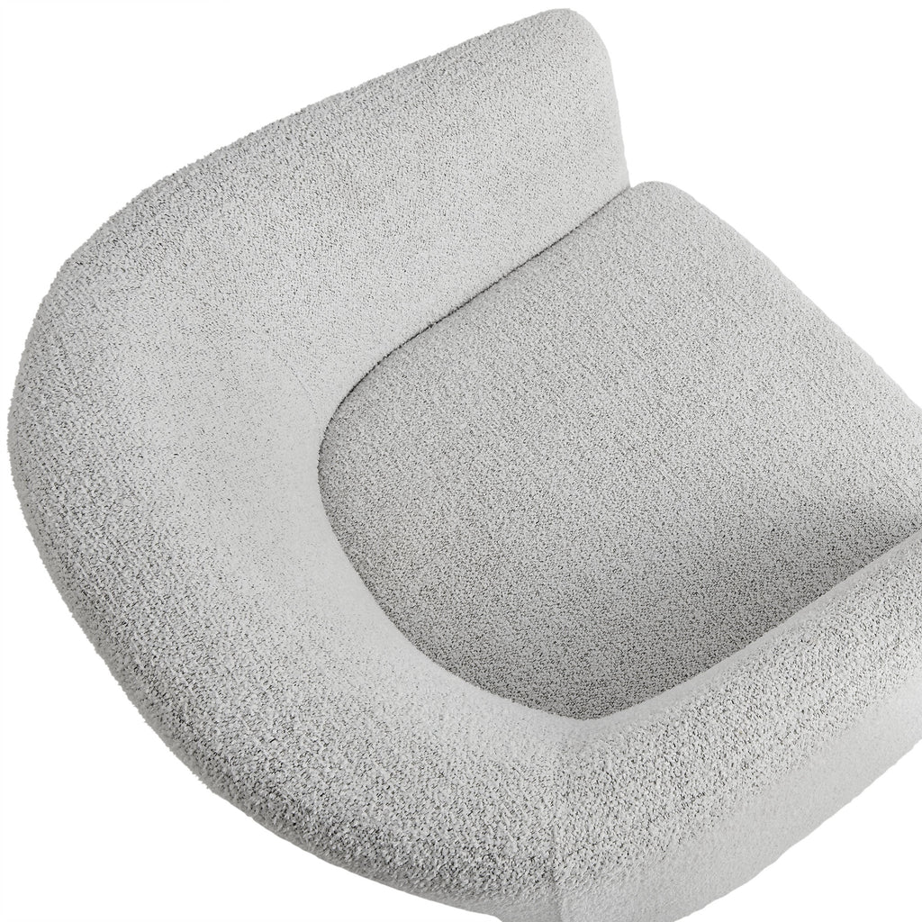 Muse Boucle Fabric Barrel Accent Chair - Newsprint