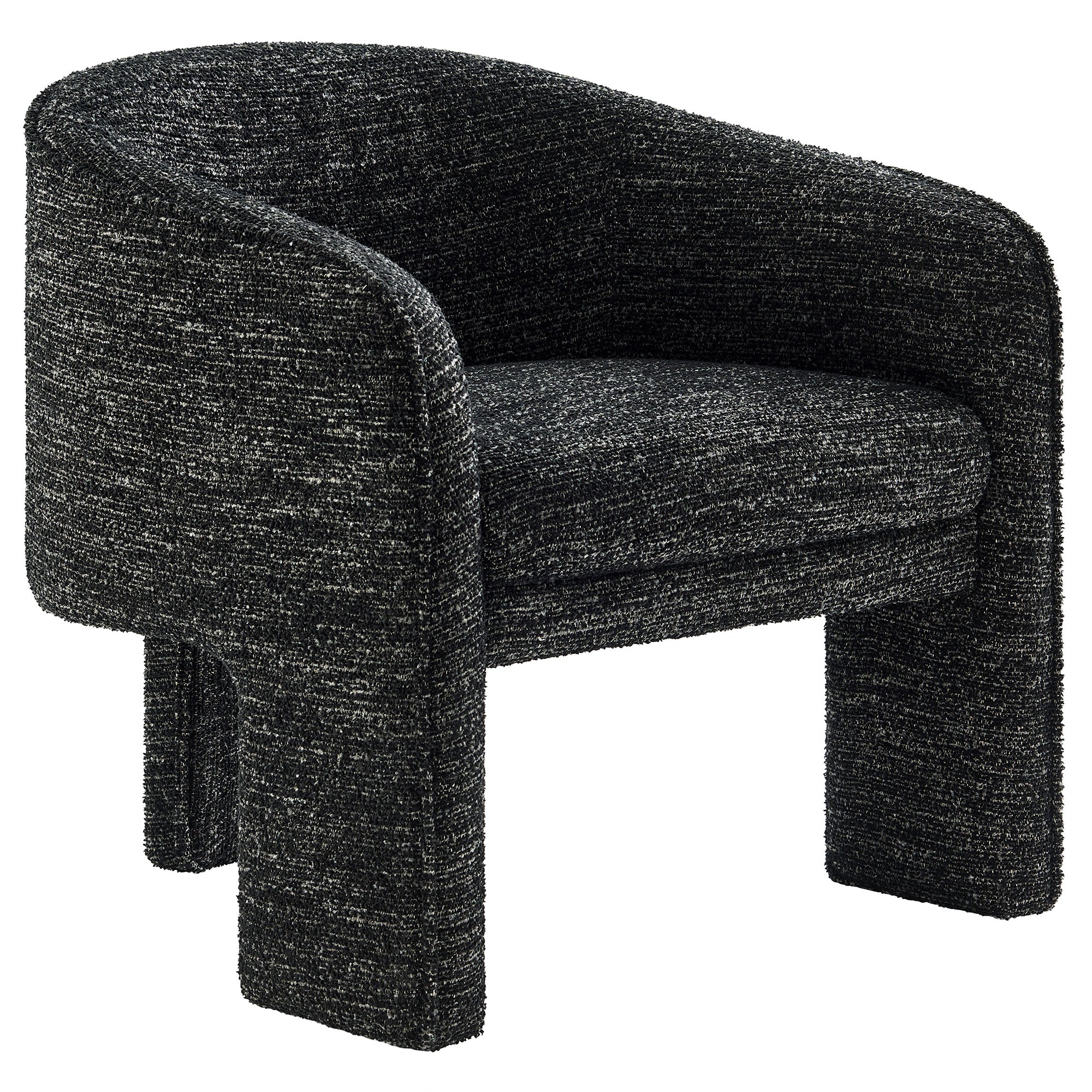 Greer Boucle Fabric Upholstered Accent Armchair - Charcoal