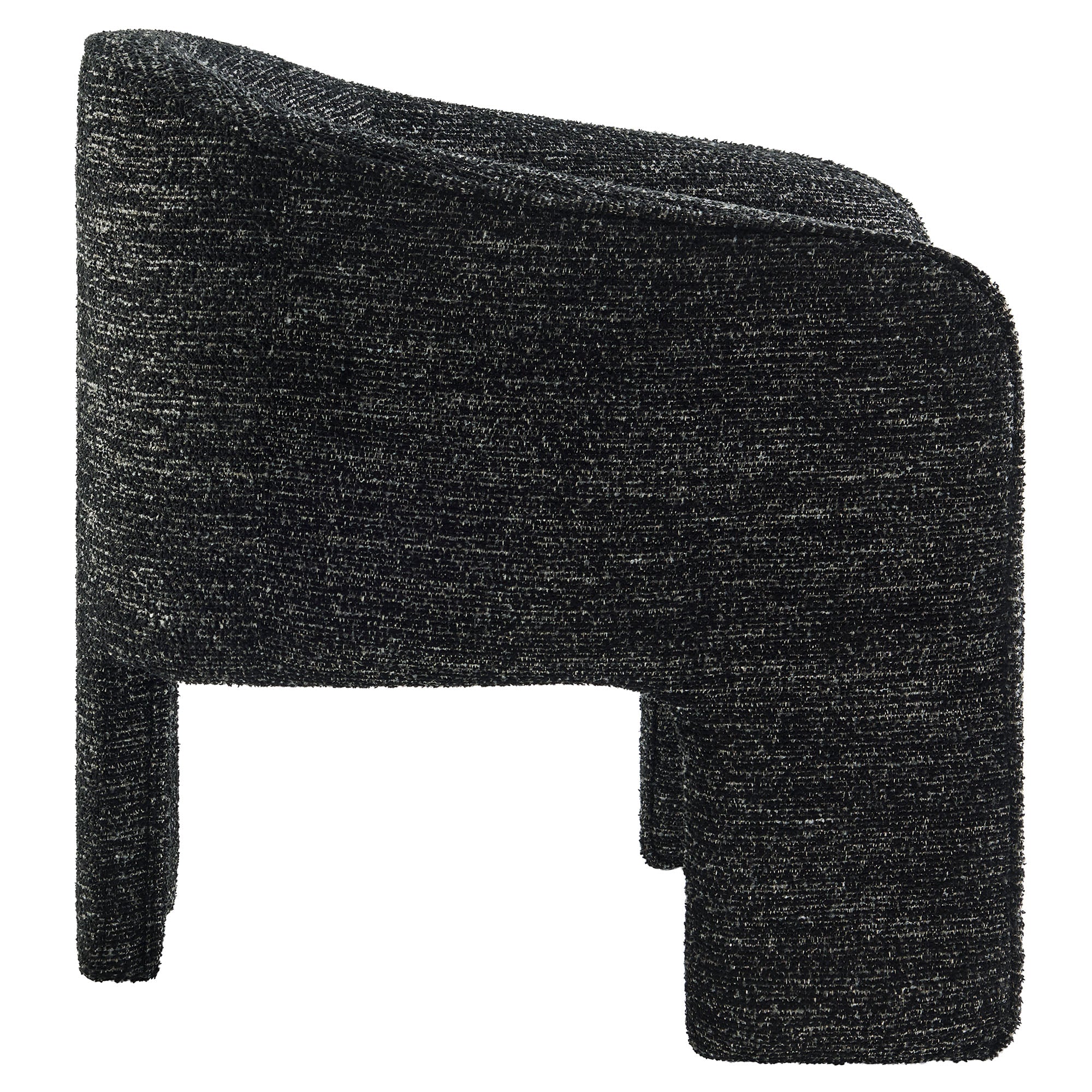 Greer Boucle Fabric Upholstered Accent Armchair - Charcoal