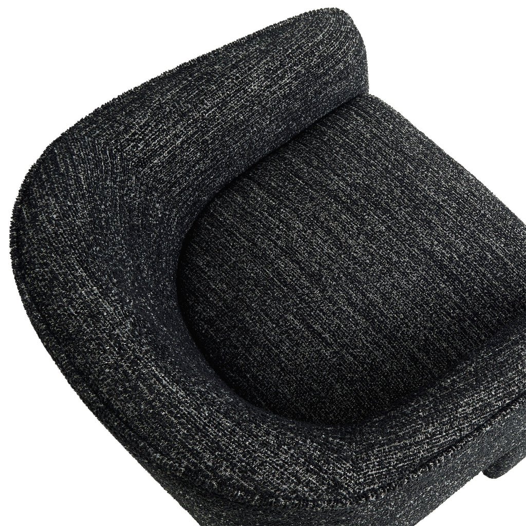 Greer Boucle Fabric Upholstered Accent Armchair - Charcoal
