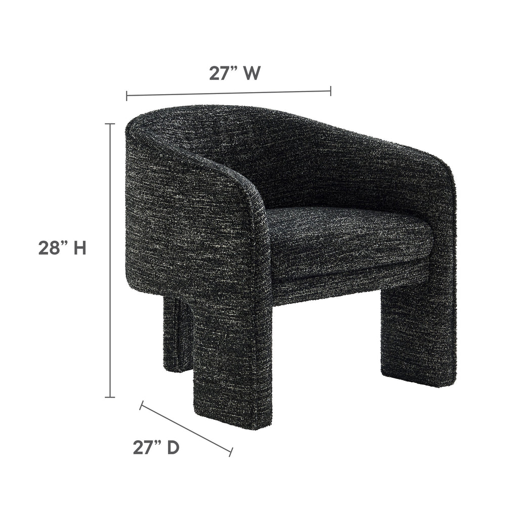 Greer Boucle Fabric Upholstered Accent Armchair - Charcoal