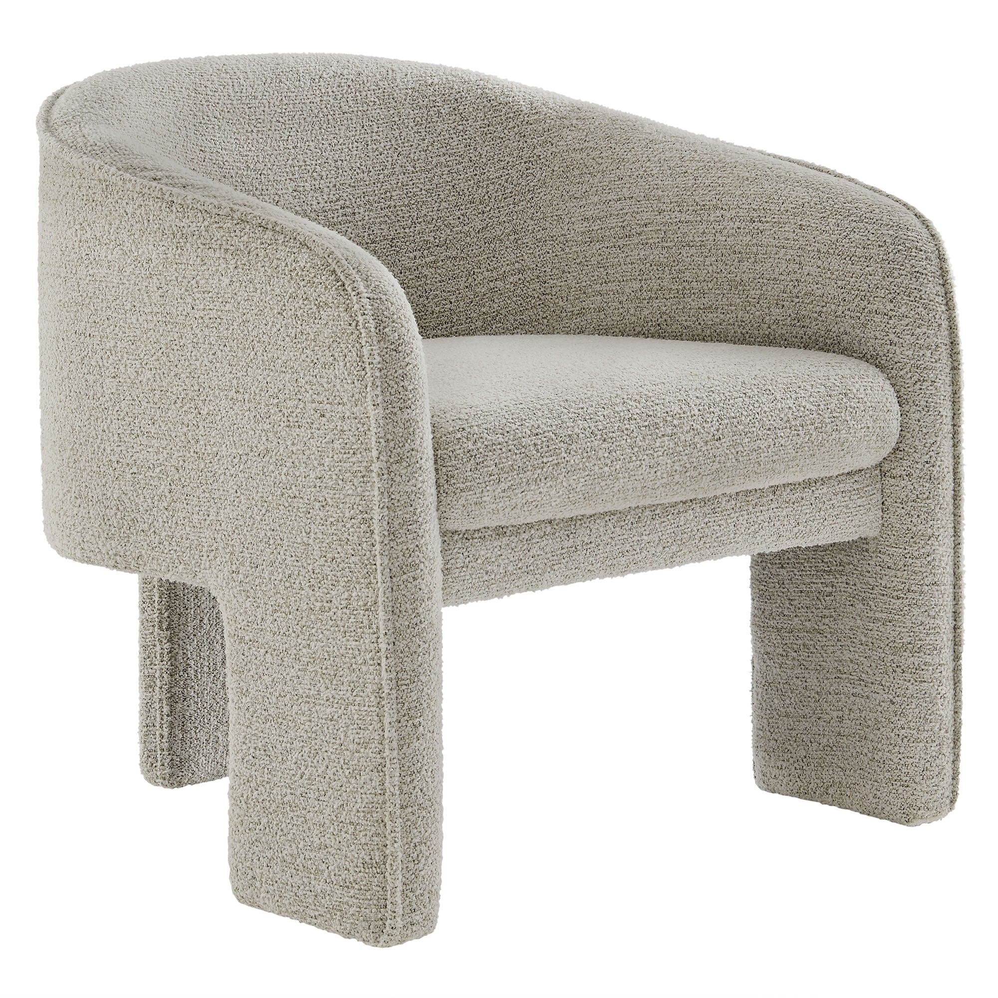 Greer Boucle Fabric Upholstered Accent Armchair - Parchment