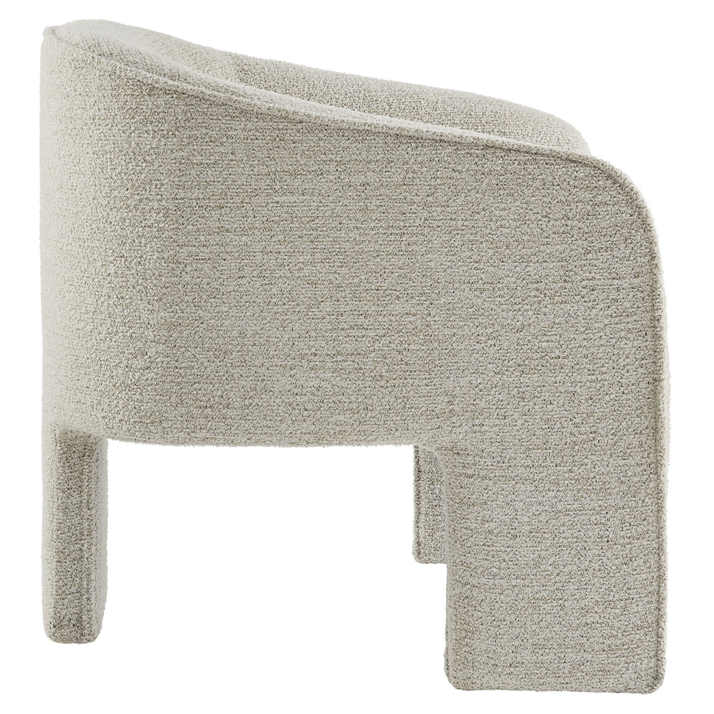 Greer Boucle Fabric Upholstered Accent Armchair - Parchment