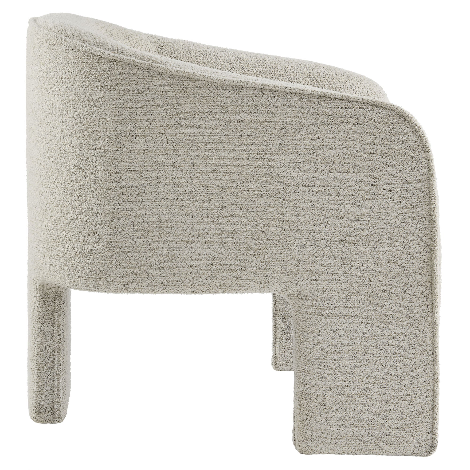 Greer Boucle Fabric Upholstered Accent Armchair - Parchment