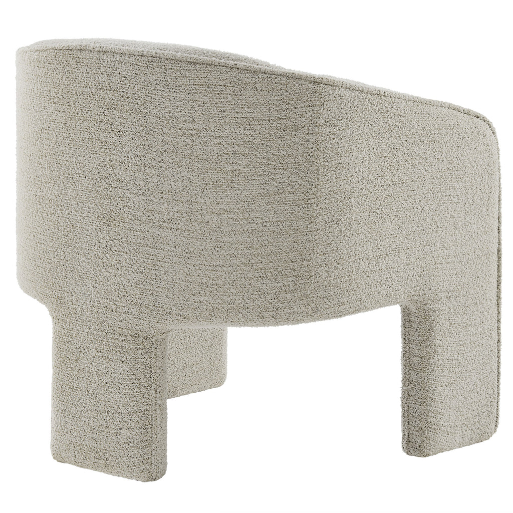 Greer Boucle Fabric Upholstered Accent Armchair - Parchment