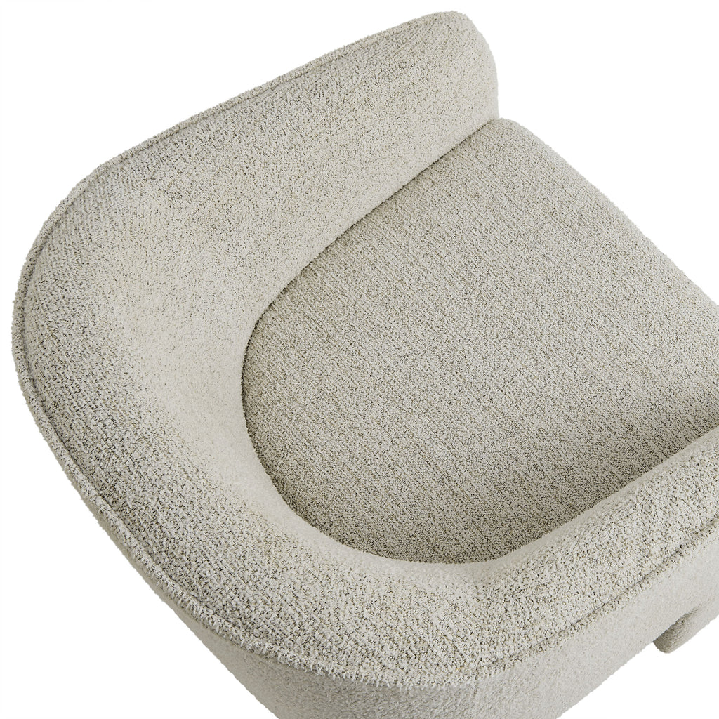Greer Boucle Fabric Upholstered Accent Armchair - Parchment