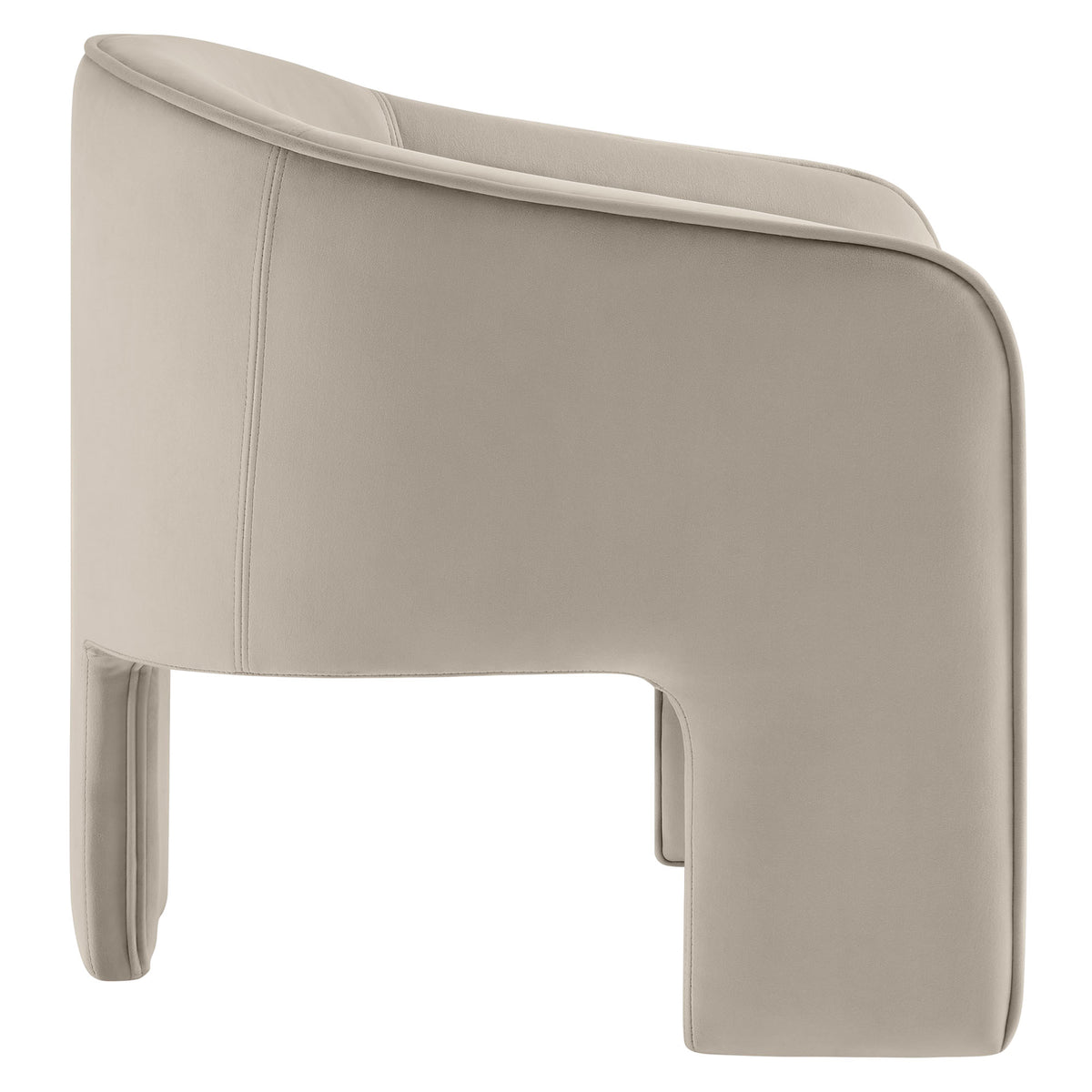 Greer Performance Velvet Upholstered Accent Armchair - Almond