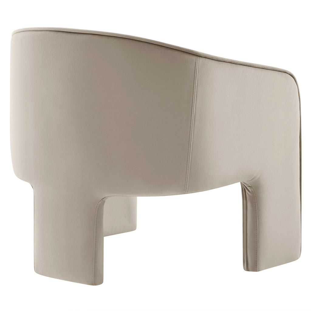 Greer Performance Velvet Upholstered Accent Armchair - Almond