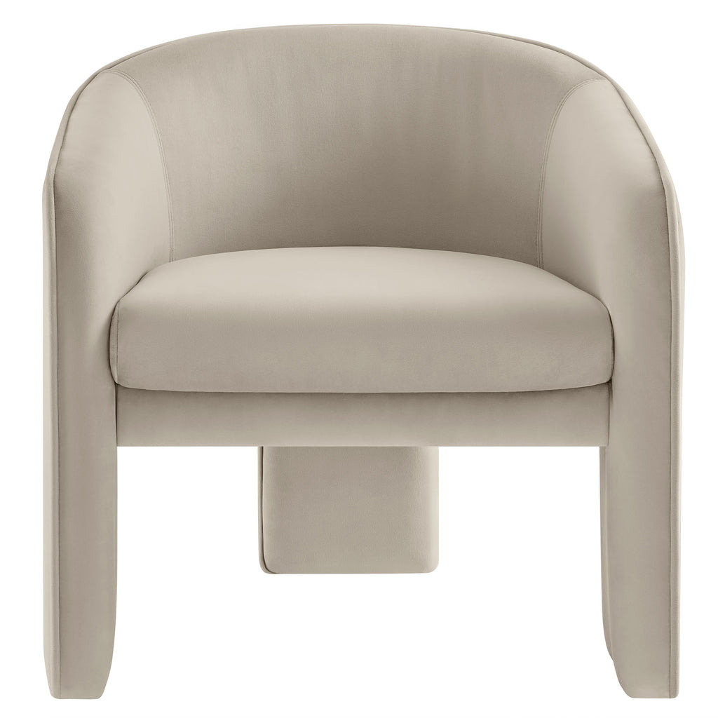 Greer Performance Velvet Upholstered Accent Armchair - Almond