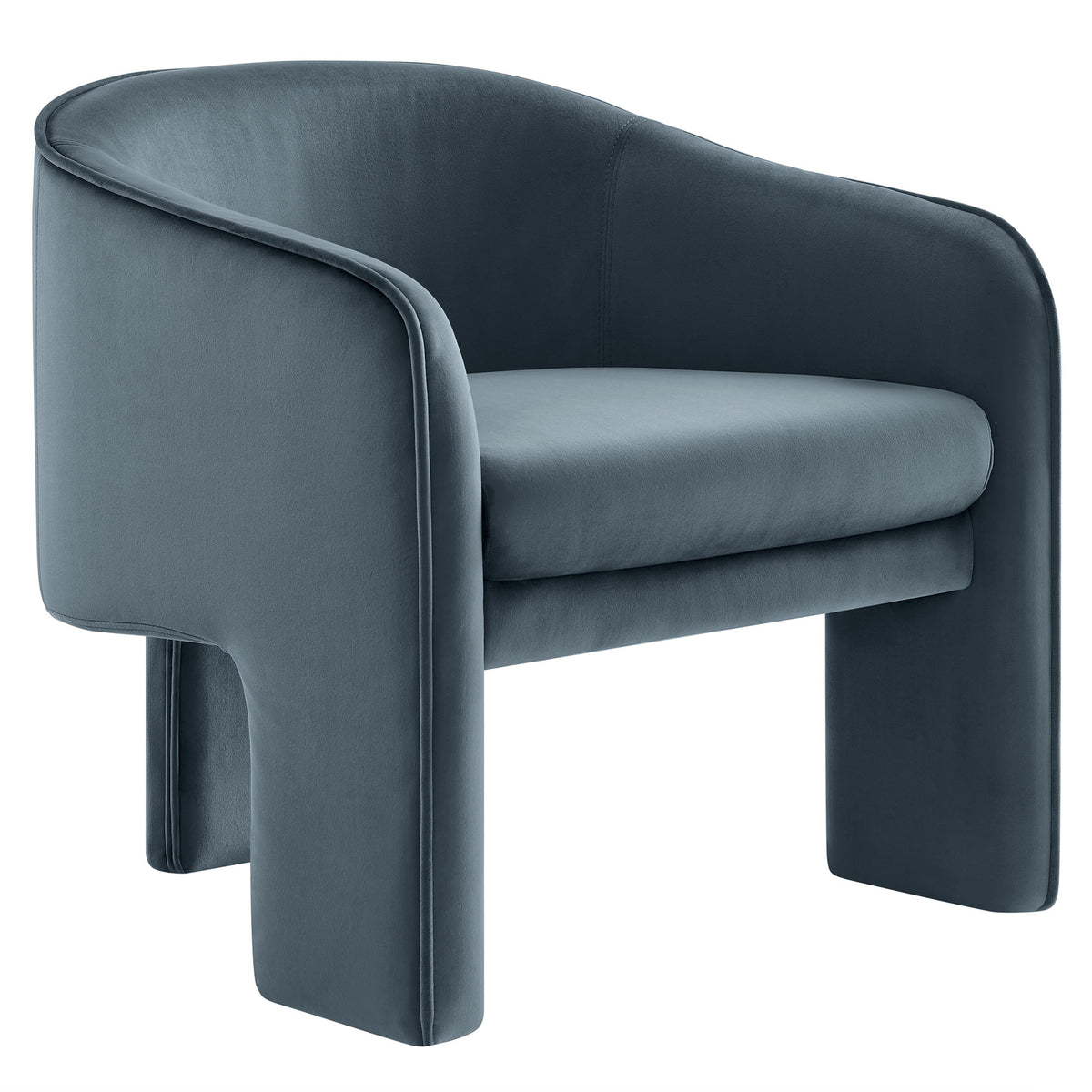 Greer Performance Velvet Upholstered Accent Armchair - Cadet Blue