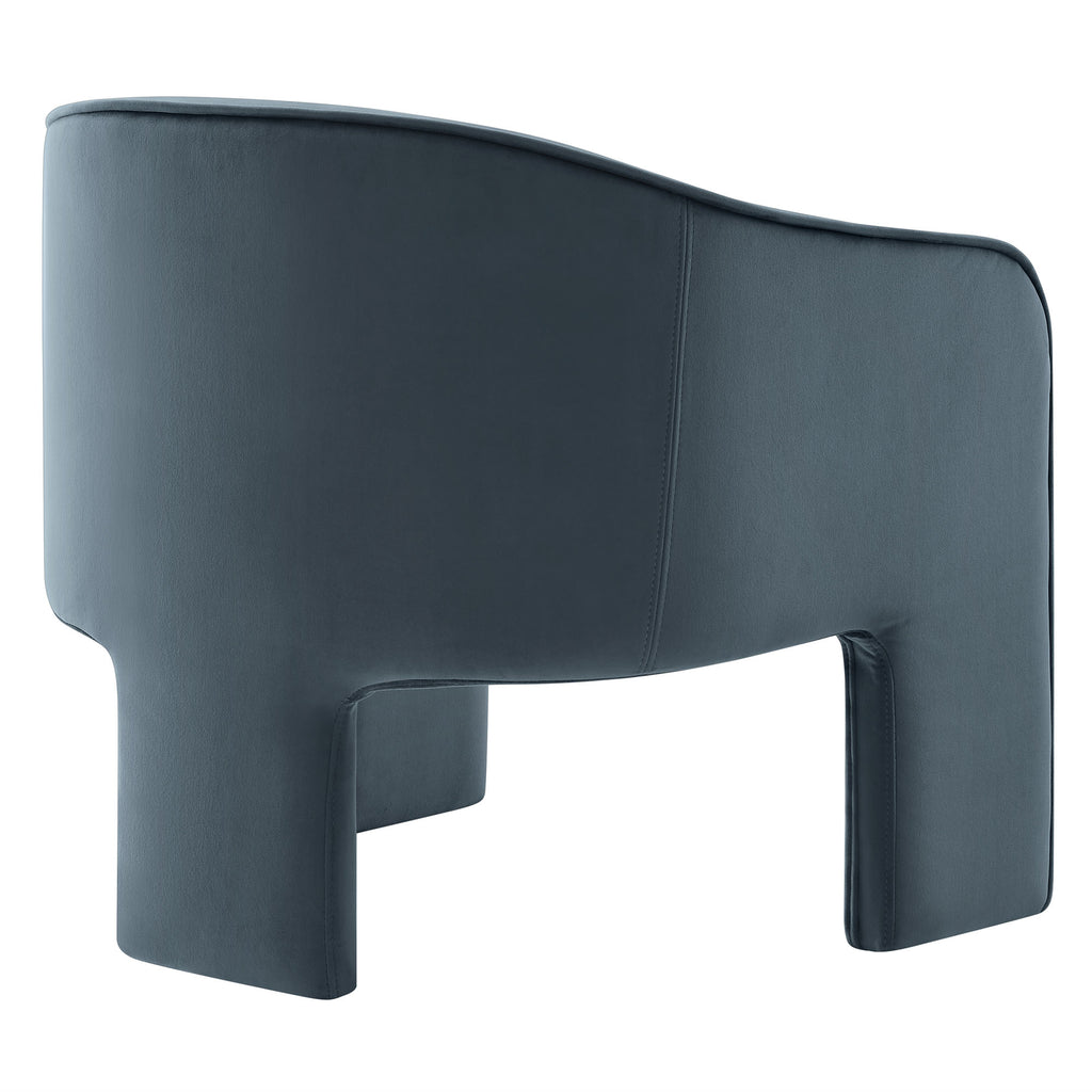 Greer Performance Velvet Upholstered Accent Armchair - Cadet Blue