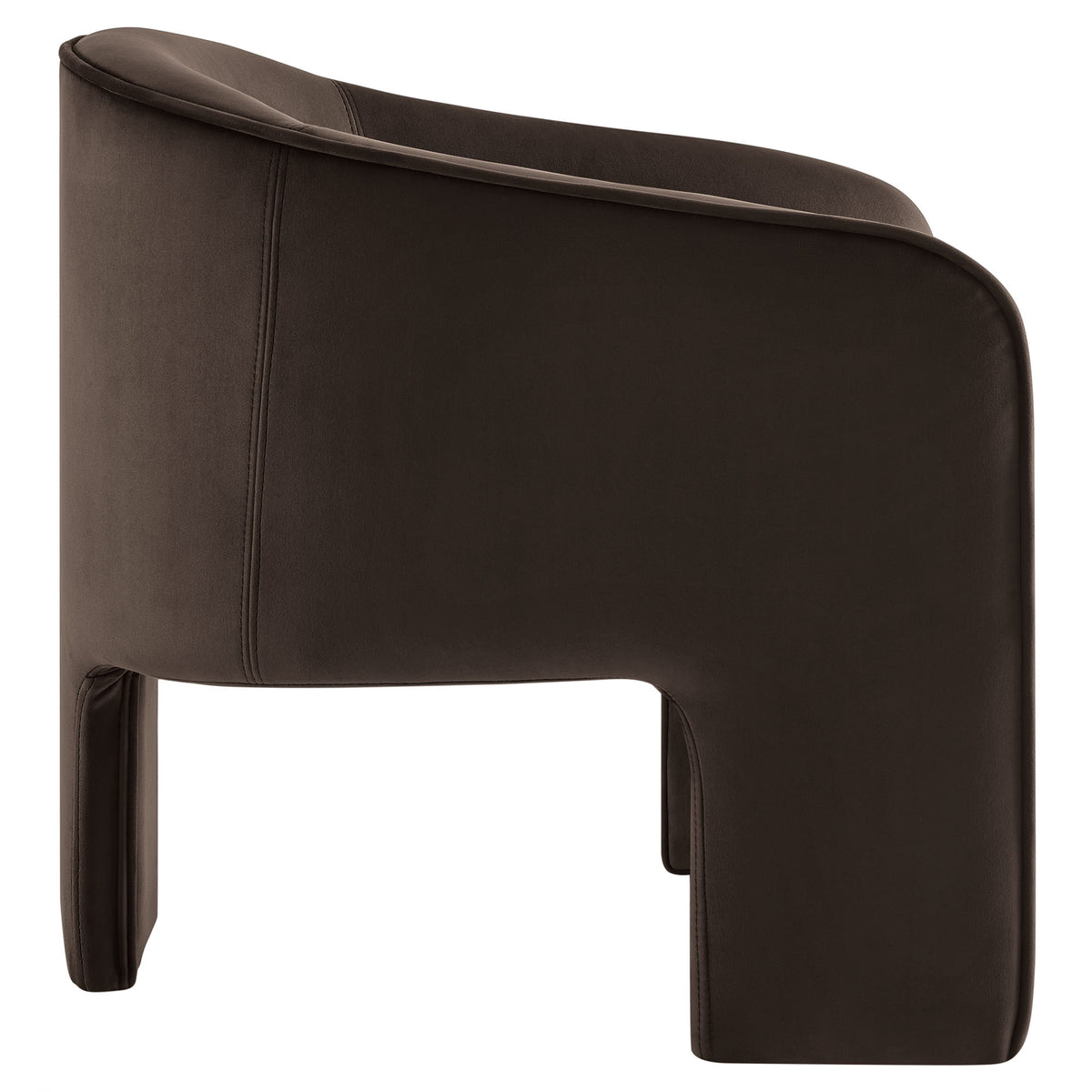 Greer Performance Velvet Upholstered Accent Armchair - Chocolate Brown